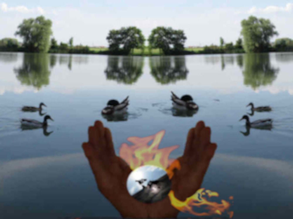 Yin und Yang oben Tag unten Nacht